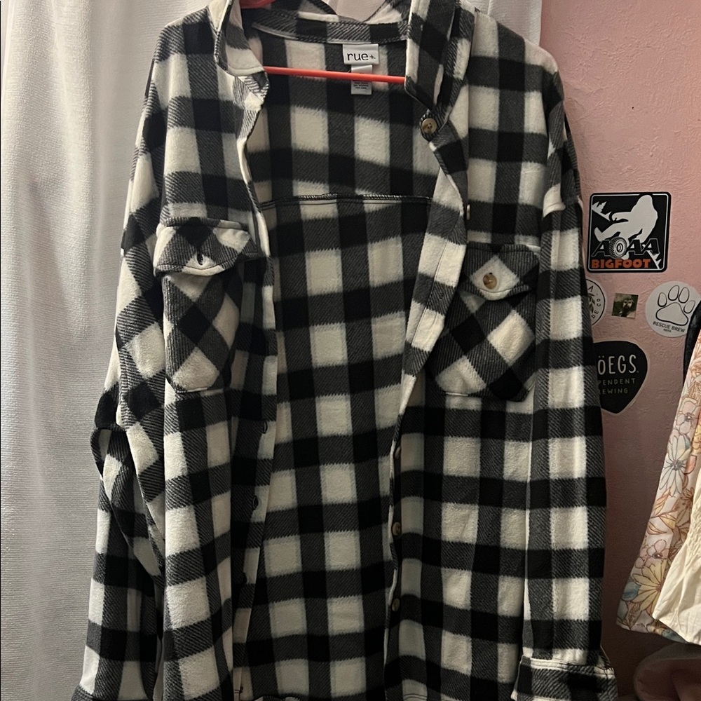 Rue21 Monochrome Checkered Shirt Jacket